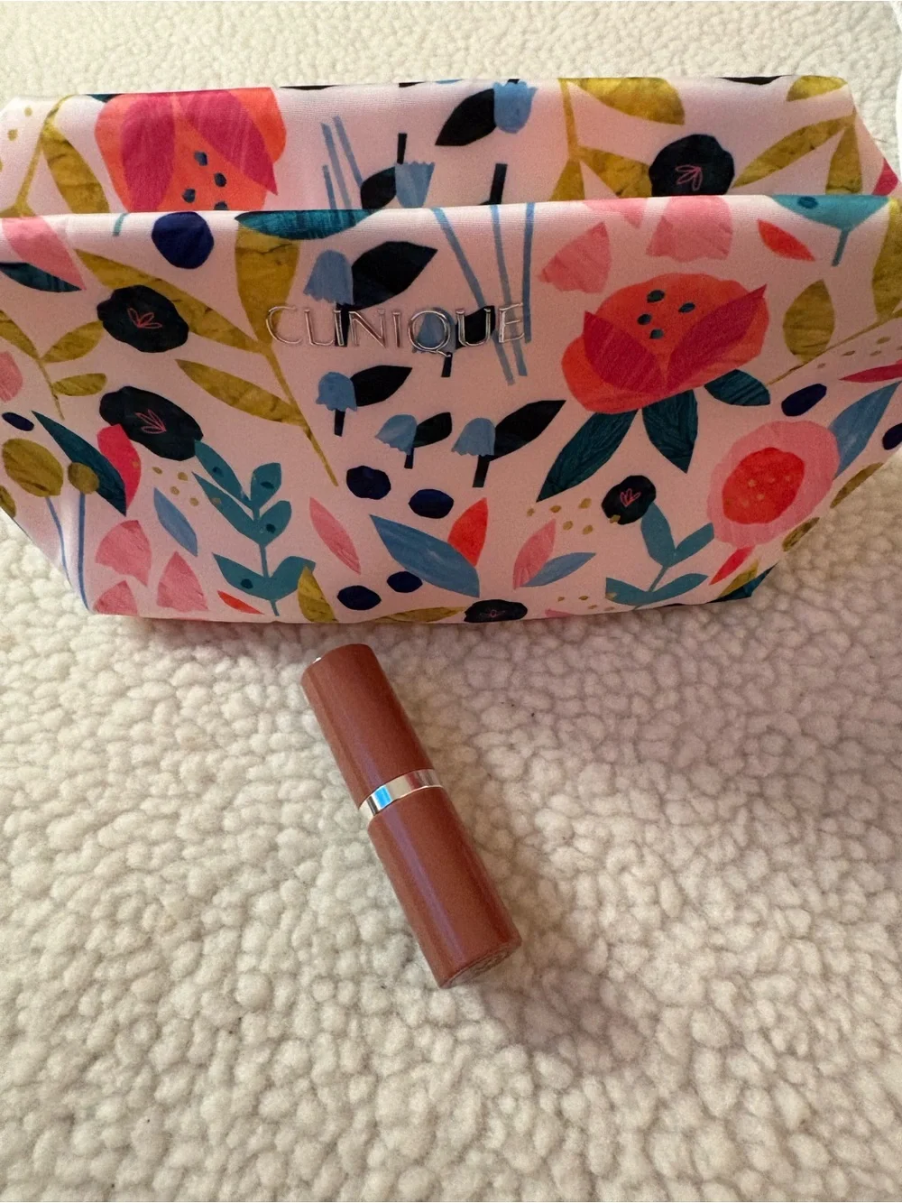 Clinique Cosmetic Bag and Bare Pop Lipstick